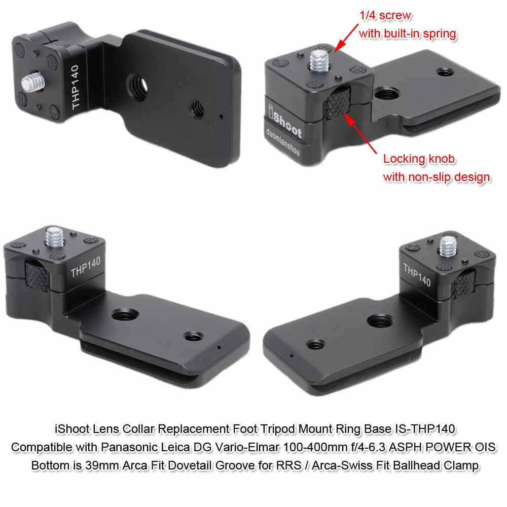 Pied De Rechange Pour Collier D'objectif Panasonic Leica 100-400mm - Compatible Arca-Swiss, Aluminium Aéronautique