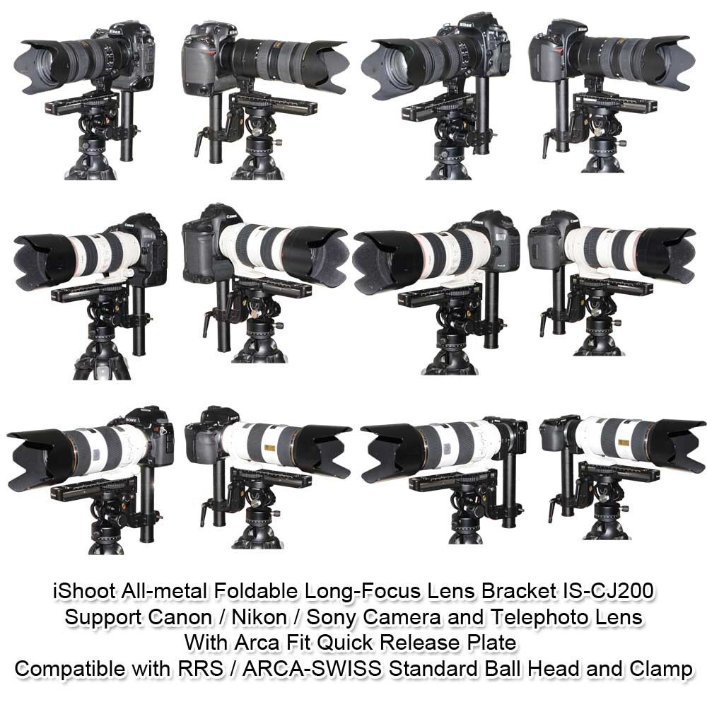 FOTGA L200 Telephoto Lens Quick Release Plate Long-Focus Support Holder for Tripod Ball Head DSLR Camera 