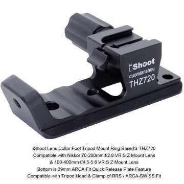 iShoot Tripod Mount Ring Base Lens Collar Replacement Foot for Nikon Nikkor Z 100-400mm f/4.5-5.6 VR S & 70-200mm f/2.8 VR S Z Mount Lens