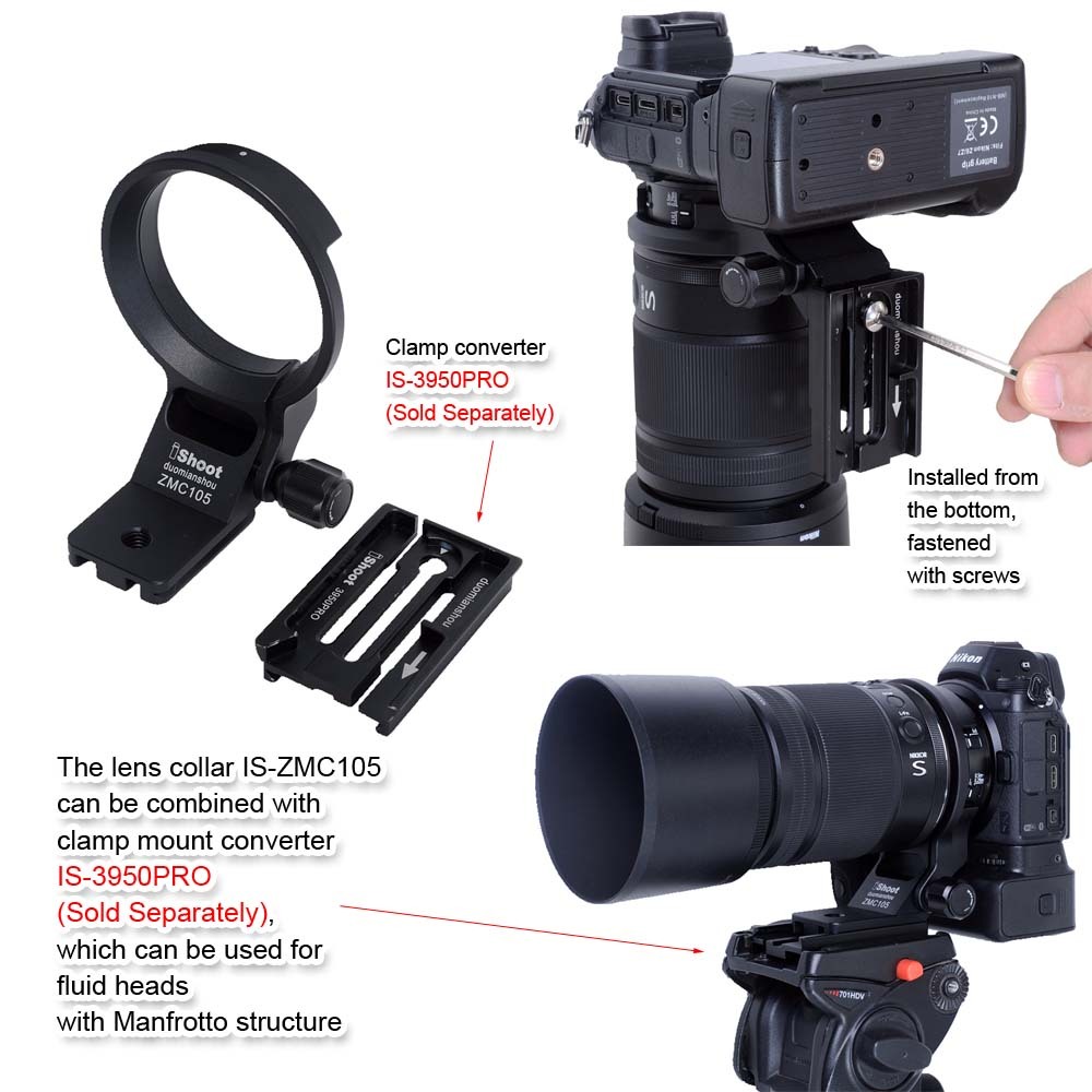 iShoot Tripod Mount Ring Lens Collar for Nikon Nikkor Z MC 105mm F2.8 VR S