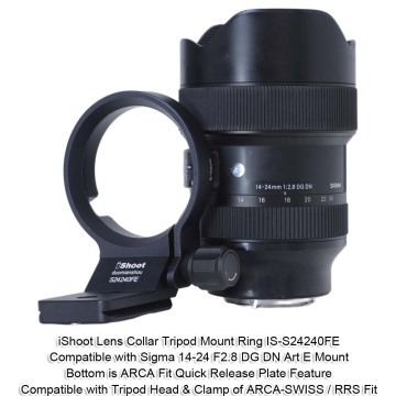 iShoot Tripod Mount Ring Lens Collar for Sigma 14-24mm F2.8 DG DN Art E-Mount