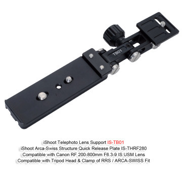 iShoot Arca-Swiss Fit Camera Quick Release Plate Compatible with Canon RF 200-800mm F6.3-9 IS USM Lens