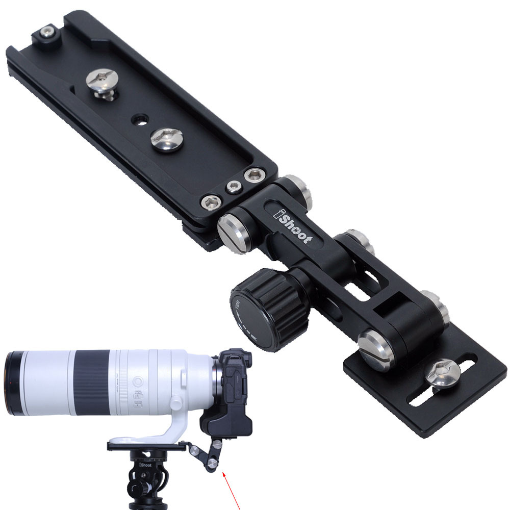 IShoot Improved Universal 150mm Macro Focusing Rail Slider Close-up Shooting Head All Metal Camera Support Bracket Holder, Built-in Arca-Swiss Type Clamp And Quick Release Plate For Tripod Ballhead