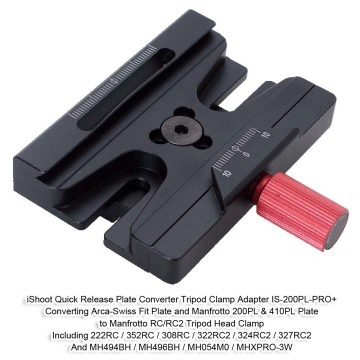 Adapter Quick Release Plate Converter Suitable for Converting Arca-Swiss QR Plate to Manfrotto RC2 