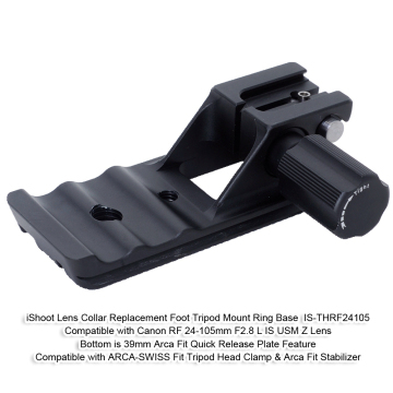 iShoot Tripod Mount Ring Base Lens Collar Replacement Foot for Canon RF 24-105mm F2.8 L IS USM Z