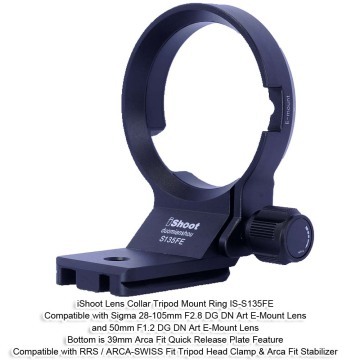 iShoot Tripod Mount Ring Lens Collar for Sigma 28-105mm F2.8 DG DN Art E-Mount