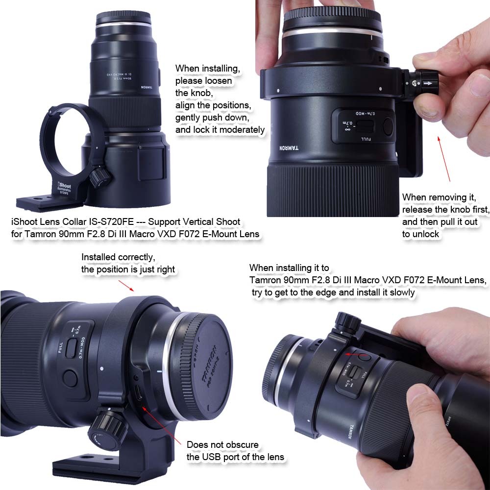 Best iShoot Tripod Mount Ring Lens Collar for Tamron 90mm F2