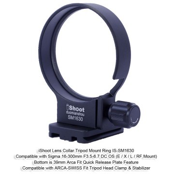 iShoot Tripod Mount Ring Lens Collar for Sigma 16-300mm F3.5-6.7 DC OS