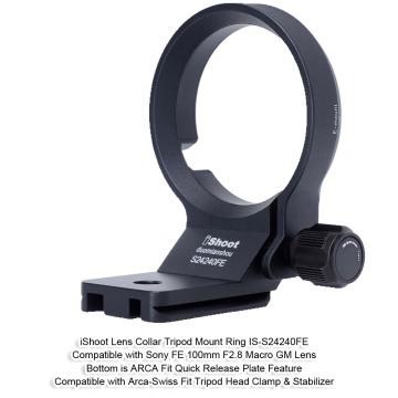 iShoot Tripod Mount Ring Lens Collar for Sony FE 100mm F2.8 Macro GM