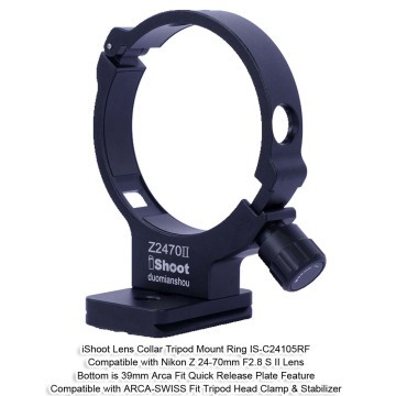 iShoot Tripod Mount Ring Lens Collar for Nikon Nikkor Z 24-70mm F2.8 S II