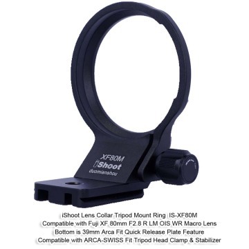 iShoot Tripod Mount Ring Lens Collar for Fujifilm Fuji XF 80mm F2.8 R LM OIS WR Macro