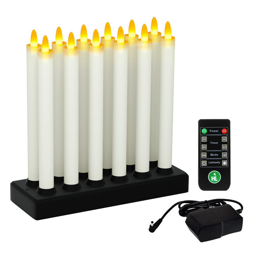 Led taper candles remote control hot sale