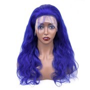 Blue Body Wave Colored Wigs Remy Human Hair Wigs Lace Front Full Lace Wigs SLD-42