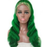 Green Body Wave Colored Wigs Remy Human Hair Wigs Lace Front Full Lace Wigs SLD-39