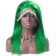 Green Straight Colored Wigs Remy Human Hair Wigs Lace Front Full Lace Wigs SLD-45