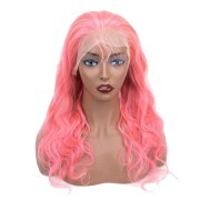 Pink Body Wave Colored Wigs Remy Human Hair Wigs Lace Front Full Lace Wigs SLD-47