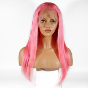Pink Straight Colored Wigs Remy Human Hair Wigs Lace Front Full Lace Wigs SLD-38