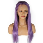 Purple Straight Colored Wigs Remy Human Hair Wigs Lace Front Full Lace Wigs SLD-37