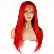 Red Straight Colored Wigs Remy Human Hair Wigs Lace Front Full Lace Wigs SLD-36