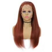 #33 Dark Auburn Straight Colored Wigs Remy Human Hair Wigs Lace Front Full Lace Wigs SLD-124