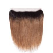 #T 1B/30 Medium Auburn Straight Remy Human Hair Ombre Lace Frontal 13X4 13X4LCHA-16