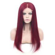 Burgundy Straight Colored Wigs Remy Human Hair Wigs Lace Front Full Lace Wigs SLD-60