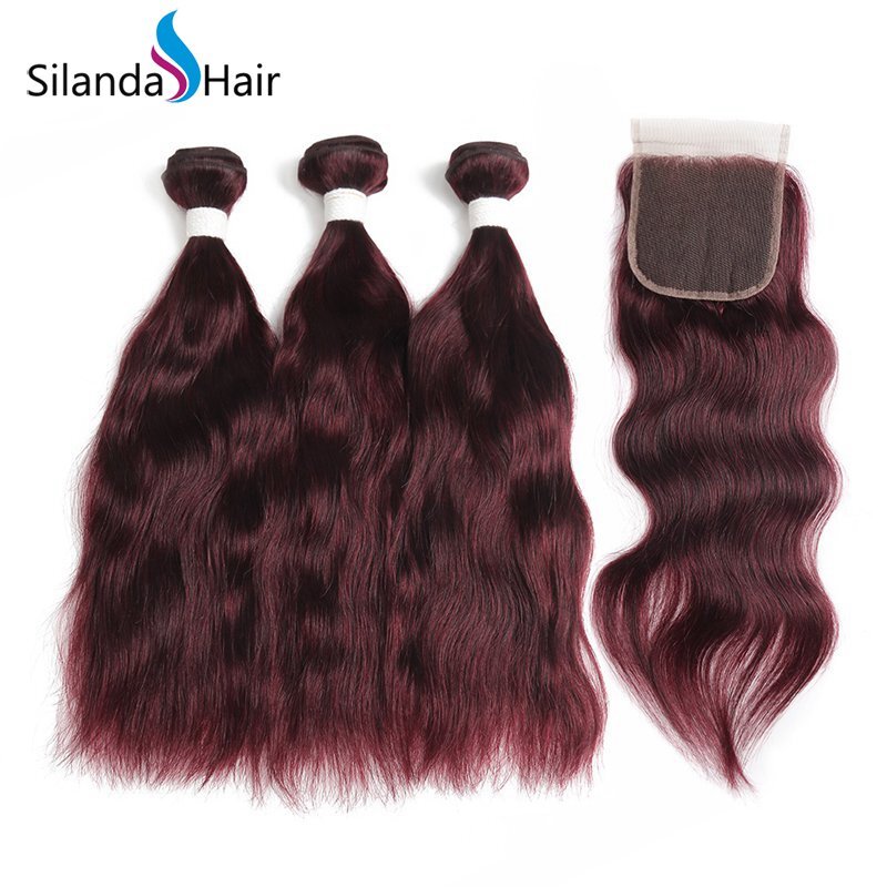 Natural Wave Remy Human Hair Weft With Closure 3 Bundles