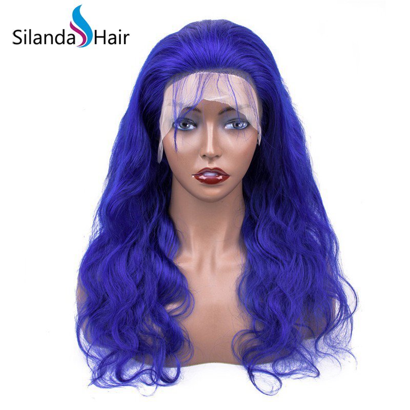 Silanda Hair High Grade Pure Blue Body Wave Brazilian Remy Human Hair Lace Front Full Lace Wigs