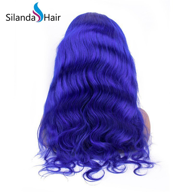 Silanda Hair High Grade Pure Blue Body Wave Brazilian Remy Human Hair Lace Front Full Lace Wigs