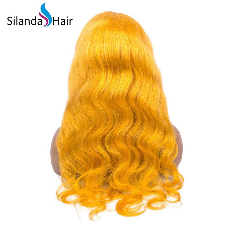 Silanda Hair Fashion Style Yellow Body Wave Brazilian Remy Human Hair Lace Front Full Lace Wigs