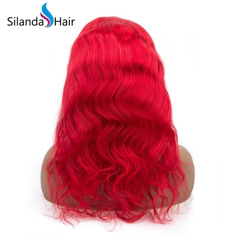 Silanda Hair Top Grade Red Body Wave Brazilian Remy Human Hair Lace Front Full Lace Wigs