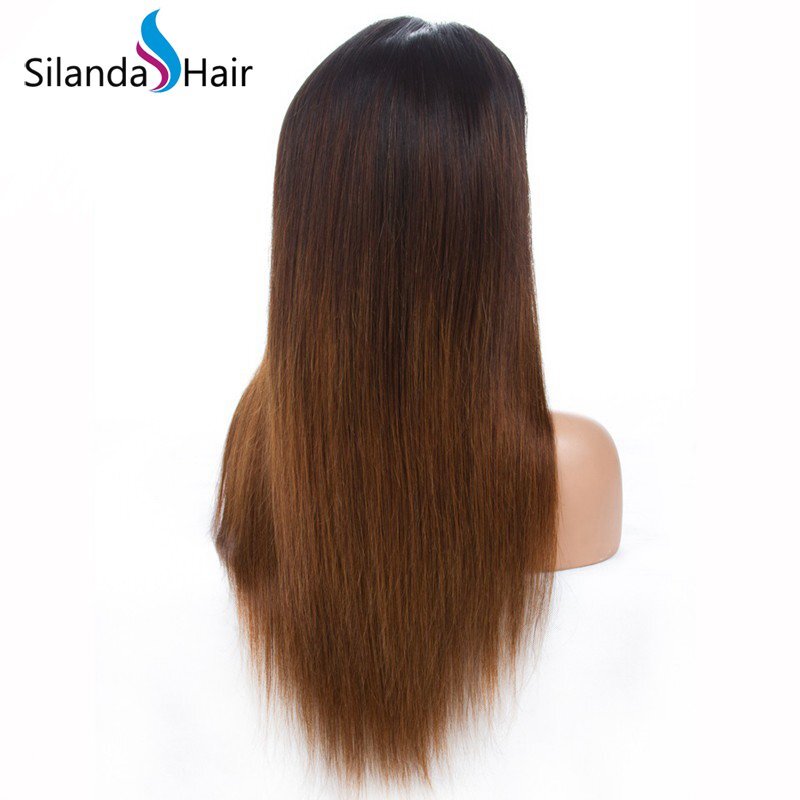 Silanda Hair Top Grade Ombre #T 1B/4/30 Straight Brazilian Remy Human Hair Lace Front Full Lace Wigs