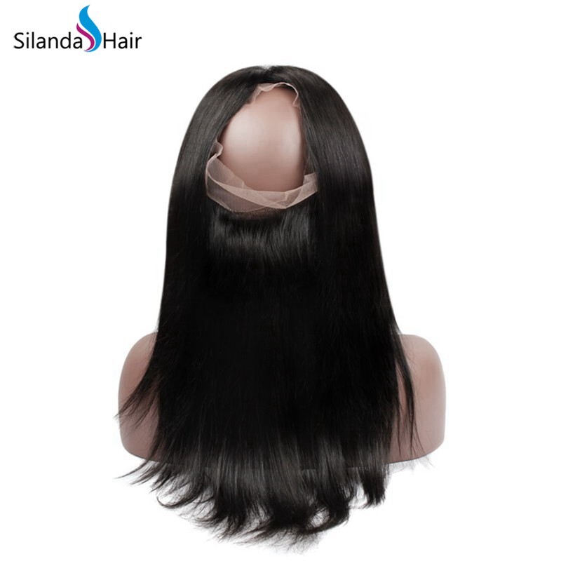 Silanda Hair Good Quality Natural Color Straight Human Hair Weave Weft 3 Bundles With 360 Lace Frontal