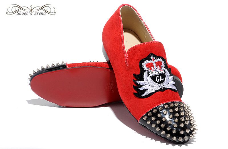 white red bottom loafers