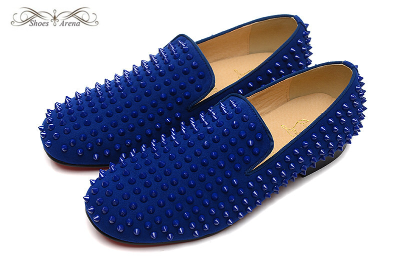 blue dress shoes with spikes