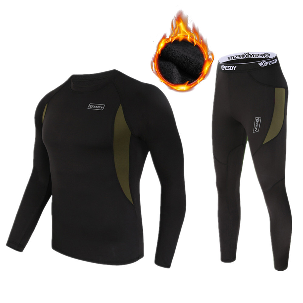 Men's Fleece Thermal Underwear Set Tactical Outdoor Sports Warm Clothing