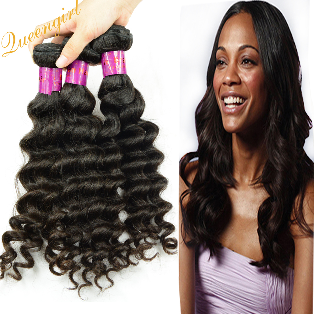 Premium Brazilian Virgin Human Hair Weave Weft Loose Curl 3 Bundles