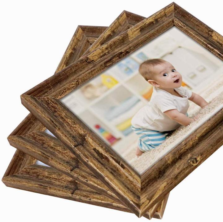 Best NUOLAN 5x7 Picture Frame Farmhouse Rustic Brown Wood Pattern Photo 