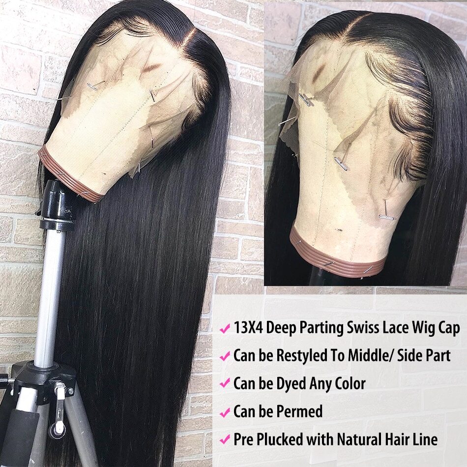 Brazilian Straight Glueless Frontal 13x4 Lace Front Human Hair Wigs Pre Plucked Virgin Human Hair For Women Brazilian Straight Glueless Frontal 13x4 Lace Front Human Hair Wigs Pre Plucked