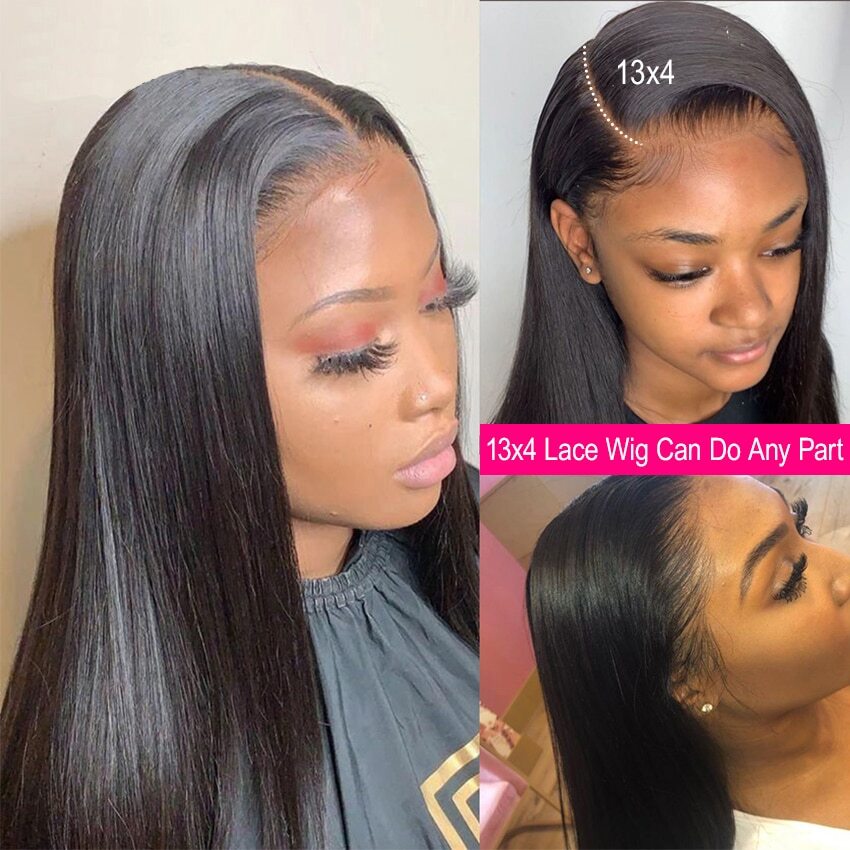 Brazilian Straight Glueless Frontal 13x4 Lace Front Human Hair Wigs Pre Plucked Virgin Human Hair For Women Brazilian Straight Glueless Frontal 13x4 Lace Front Human Hair Wigs Pre Plucked