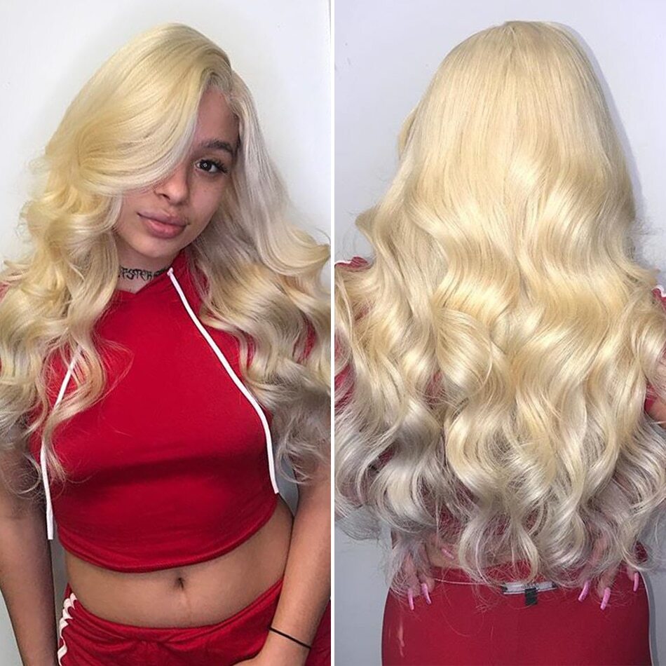 613 Honey Blonde13x4 Lace Front Wig Body Wave Human Hair Wig Remy Pre Plucked Brazilian Hair Frontal Wig For Women Honey Blonde13x4 Lace Front Wig Body Wave Human Hair Wig Remy Pre Plucked Brazilian Hair Frontal Wig For Women