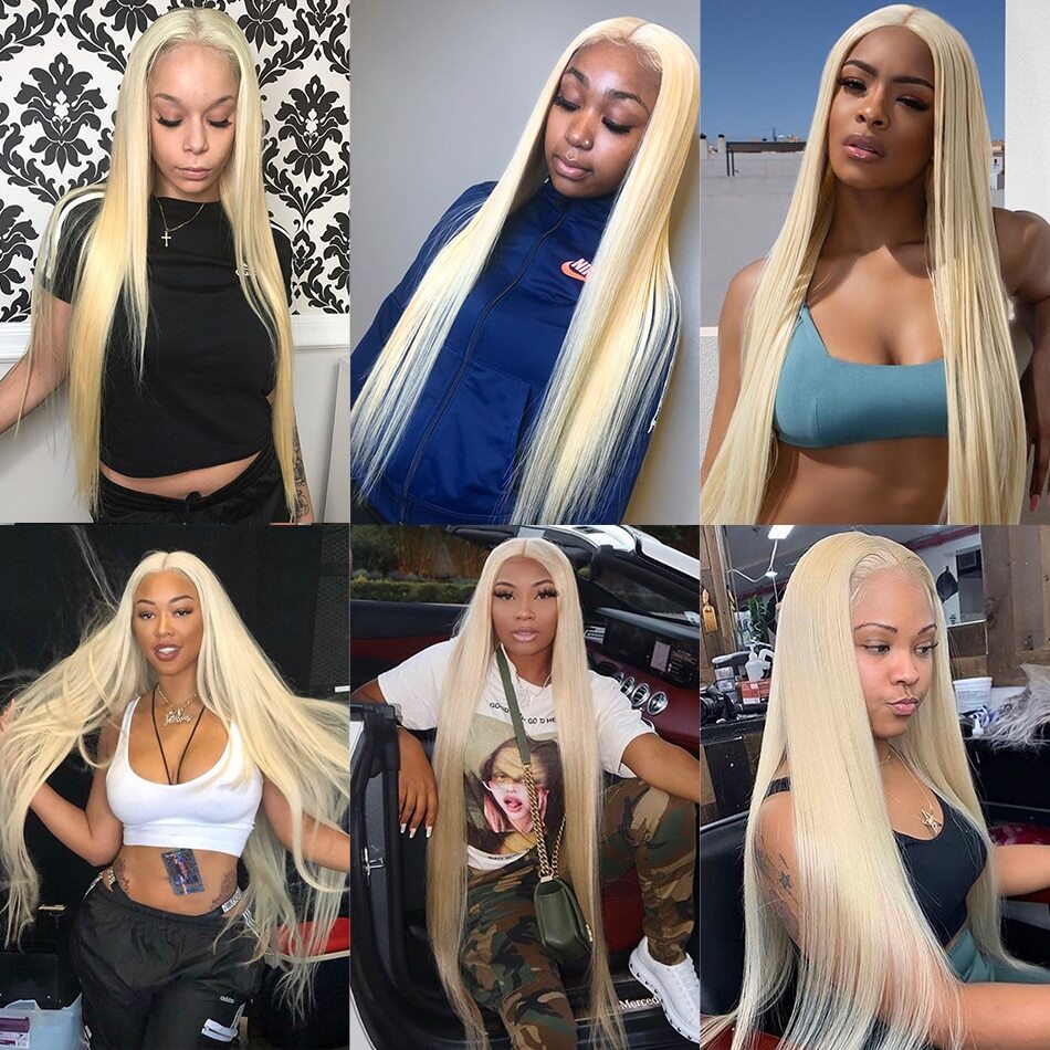 613 Honey Blonde Lace Front Human Hair Wigs Short Bob Wig  Remy Straight Pre Plucked Brazilian Hair Frontal Wig For Black Women Honey Blonde Lace Front Human Hair Wigs Short Bob Wigs