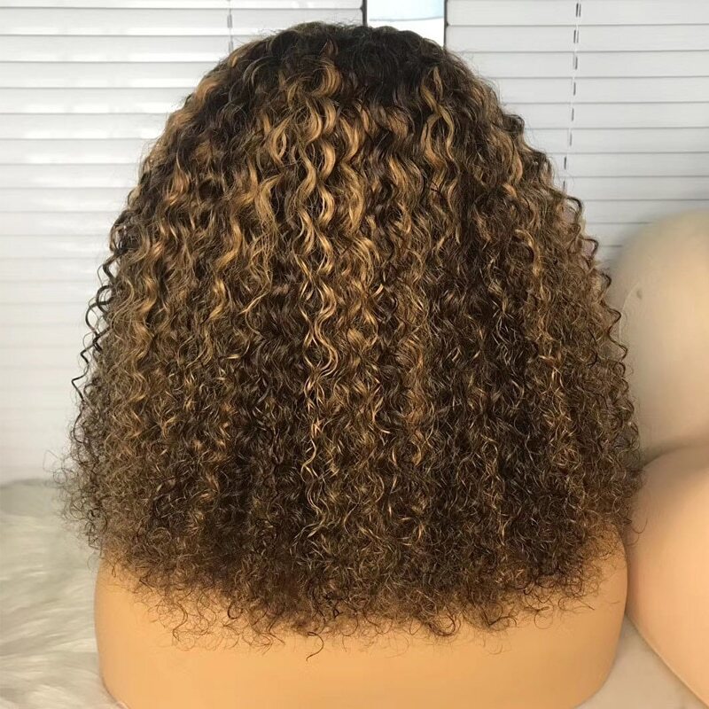 Goldenwigs curly Human Hair Wig Honey Blonde Ombre 13x1 Brazilian Brown Color Deep Water Wave Hd Full Frontal Highlight Bob Lace Front Wigs Curly Human Hair Wig Honey Blonde Ombre 13x1 Brazilian Brown Color Deep Water Wave Hd Full Frontal Highlight Bob Lace Front Wigs