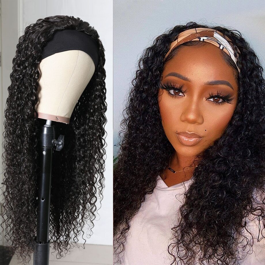 Realistic human hair wigs for African American women with Headband Wig Human Hair Curly Full Machine Made Wigs Realistic human hair wigs for African American women with Headband Wig Human Hair Curly Full Machine Made Wigs