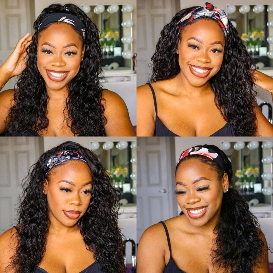 Realistic human hair wigs for African American women with Headband Wig Human Hair Curly Full Machine Made Wigs Realistic human hair wigs for African American women with Headband Wig Human Hair Curly Full Machine Made Wigs