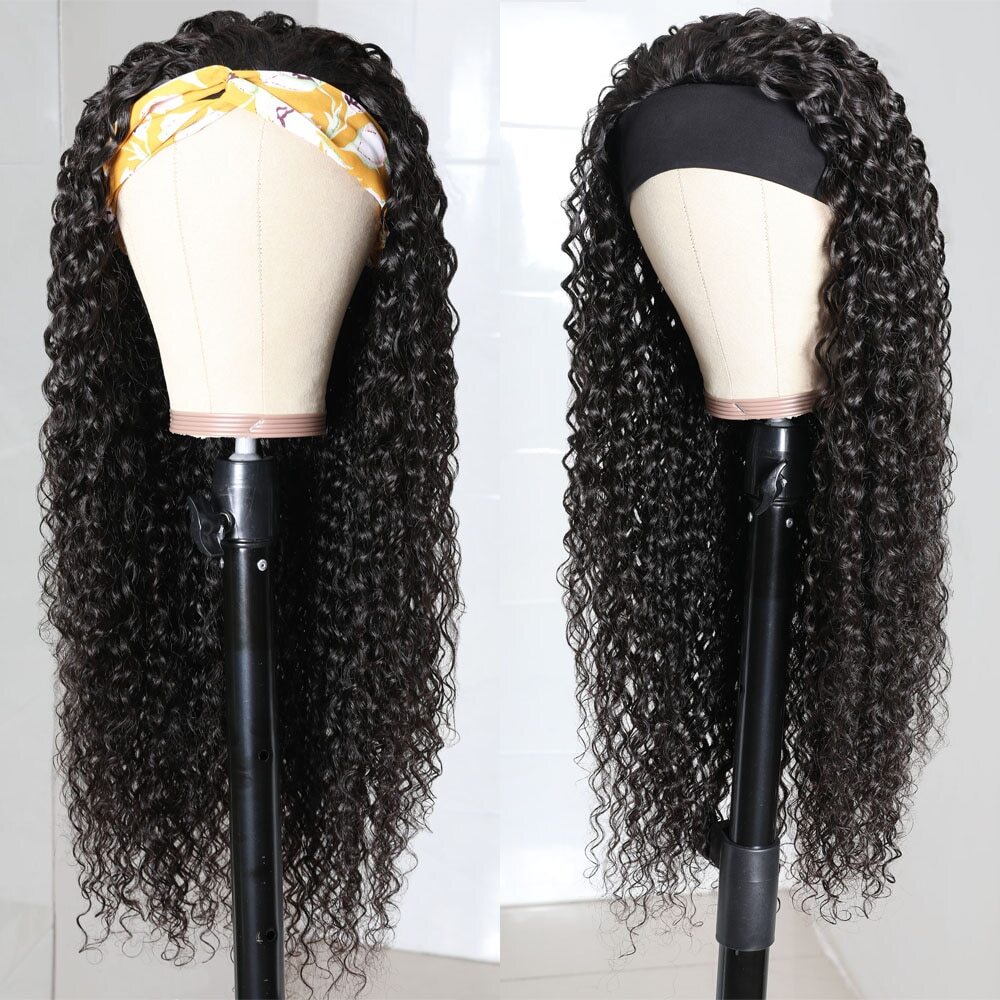 Realistic human hair wigs for African American women with Headband Wig Human Hair Curly Full Machine Made Wigs Realistic human hair wigs for African American women with Headband Wig Human Hair Curly Full Machine Made Wigs