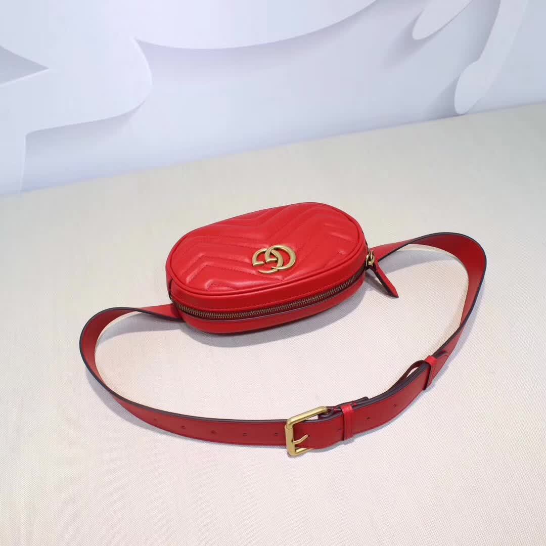 Gucci waist bag gg marmont side bag leather fanny pack Cheap gucci handbags belt bag replica 476434
