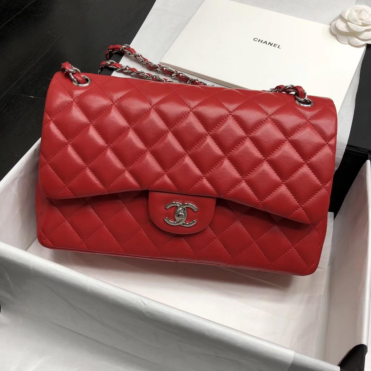 5 colors Chanel bags online women&#39;s handbags Leather Chanel 2.55 Classic Flap Jumbo Shoulder ...
