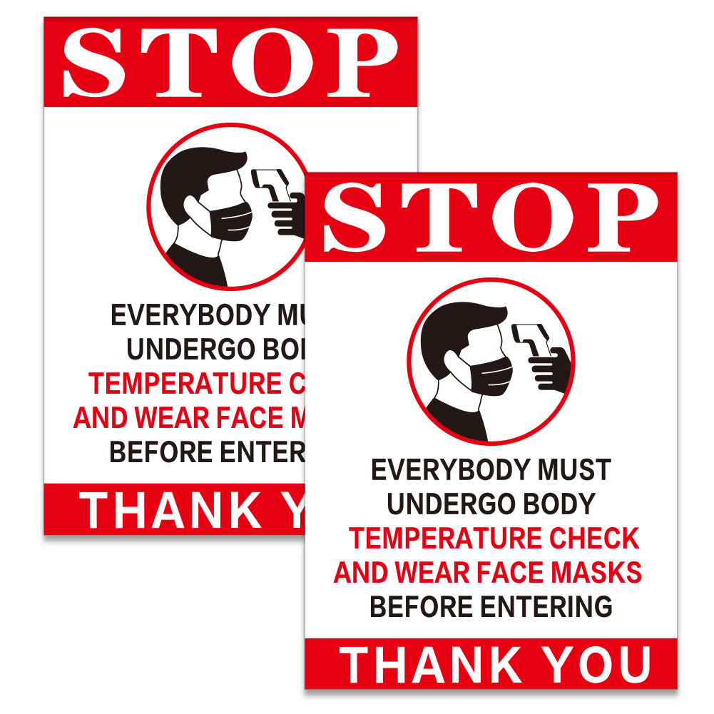 SICOHOME Temperature Check Station Sign，2pcs Safety Sign ...