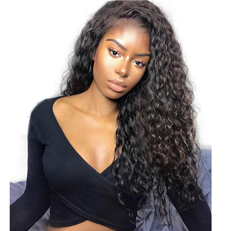 13X6 Deep Part Pre Plucked Curly Lace Frontal Closure With Baby Hair